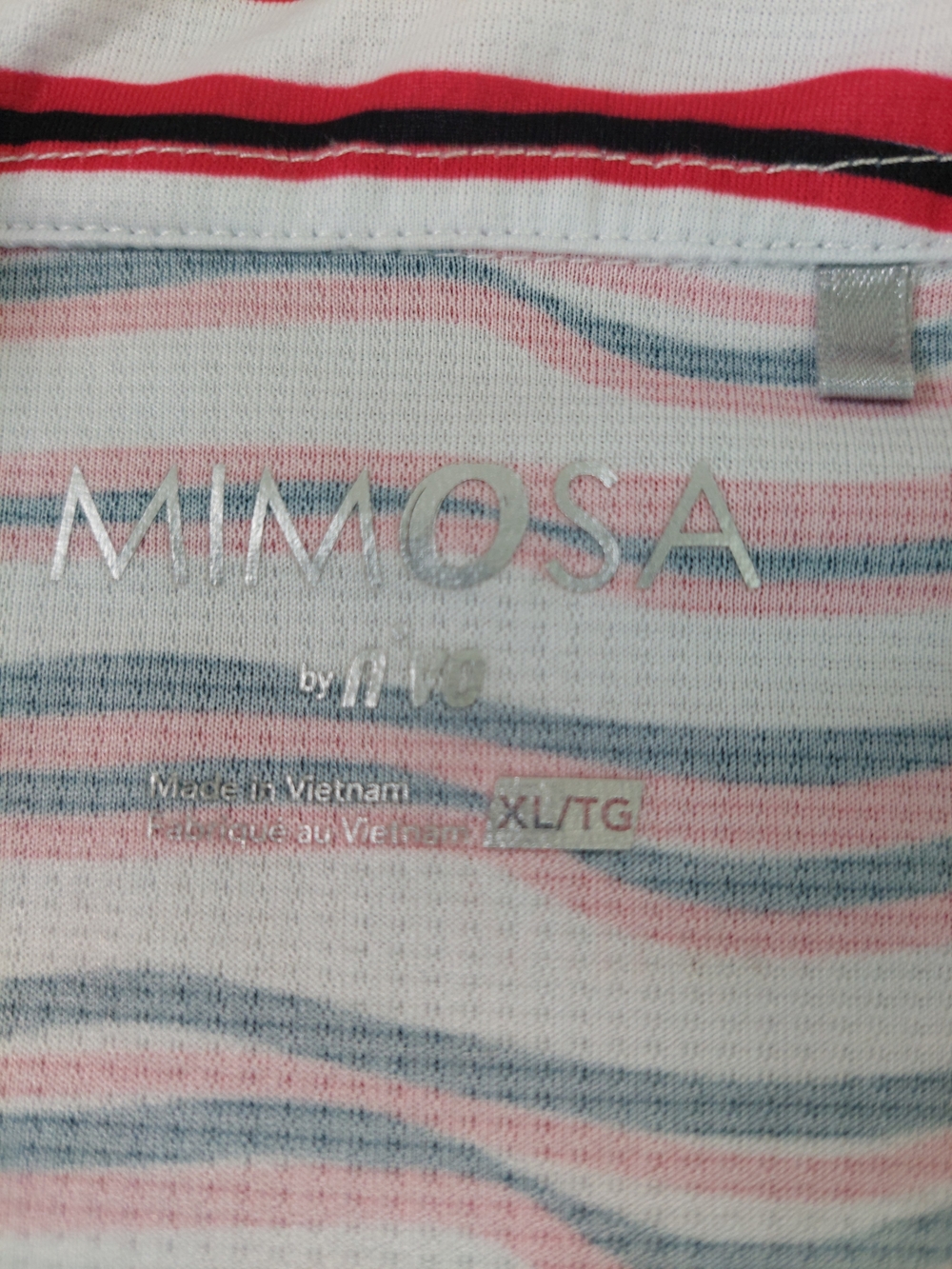 Mimosa by Nivo Golf Polo Top XL Red Black White Wavy Stripe Quarter Zip Shirt - Picture 4 of 8